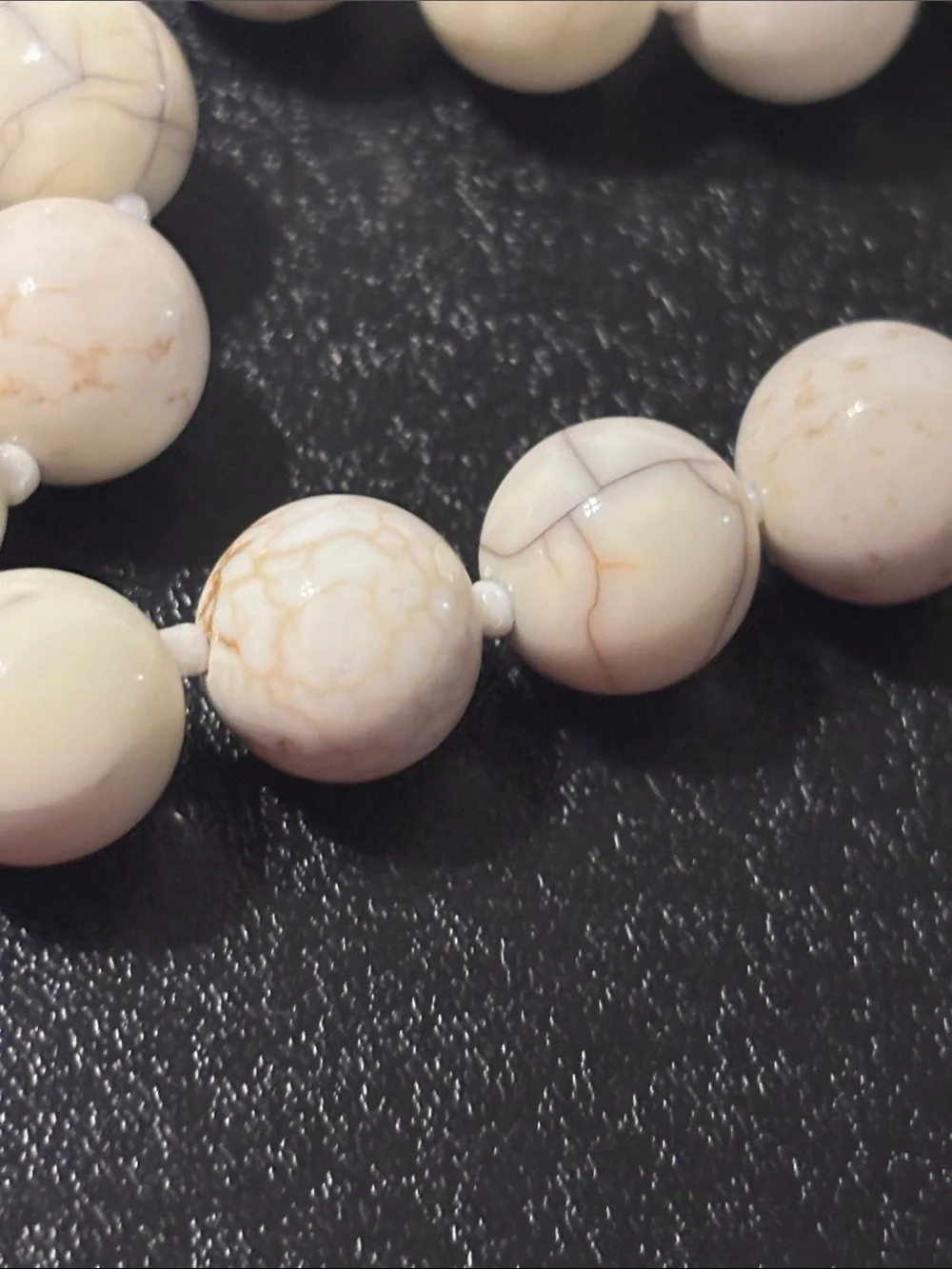 Chico's Cream Howlite-Style‎ Beaded Necklace